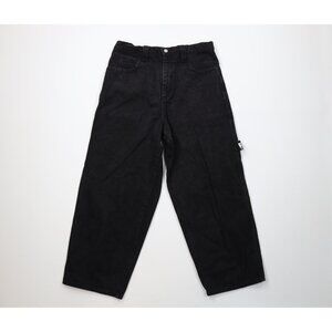 Vintage 90s Iceberg Jeans Mens 34x28 Faded Spell Out Baggy Wide Leg Denim Jeans